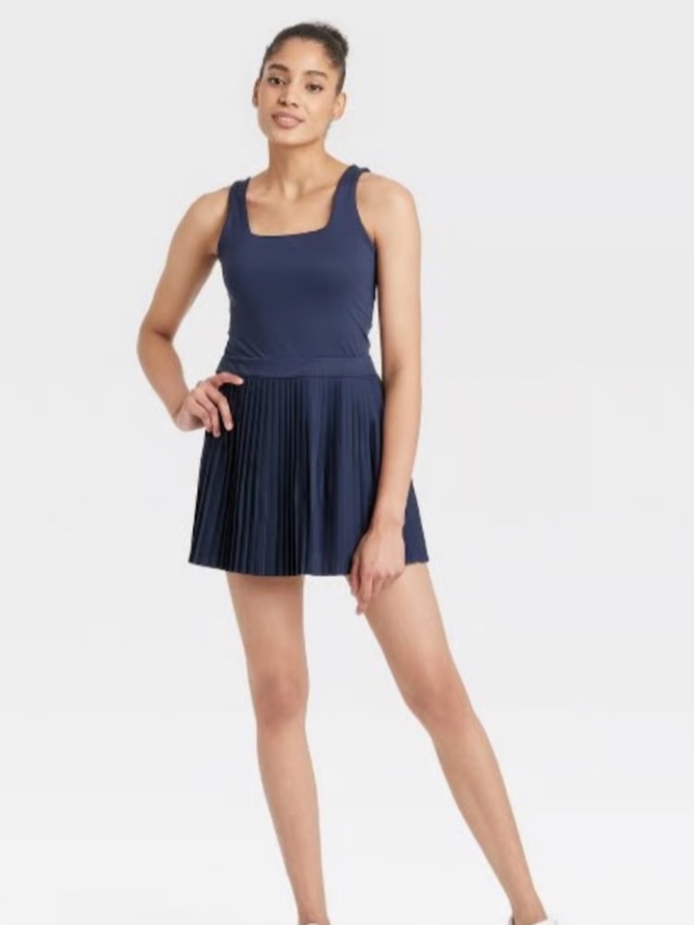 Pickle Ball Tennis Athletic All in Motion Navy Blue Pleated Active Dress Small